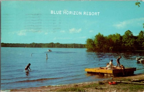Fennville postcard blue - mi,